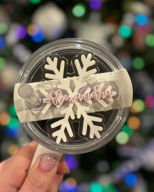 Stanley Tumbler Personalized Snowflake Tag