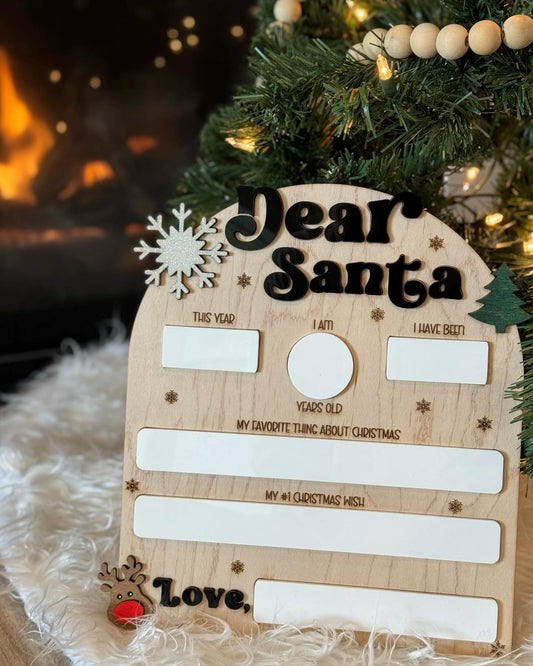 Dear Santa Dry Erase Sign