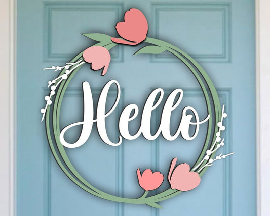 Hello Tulips Sign