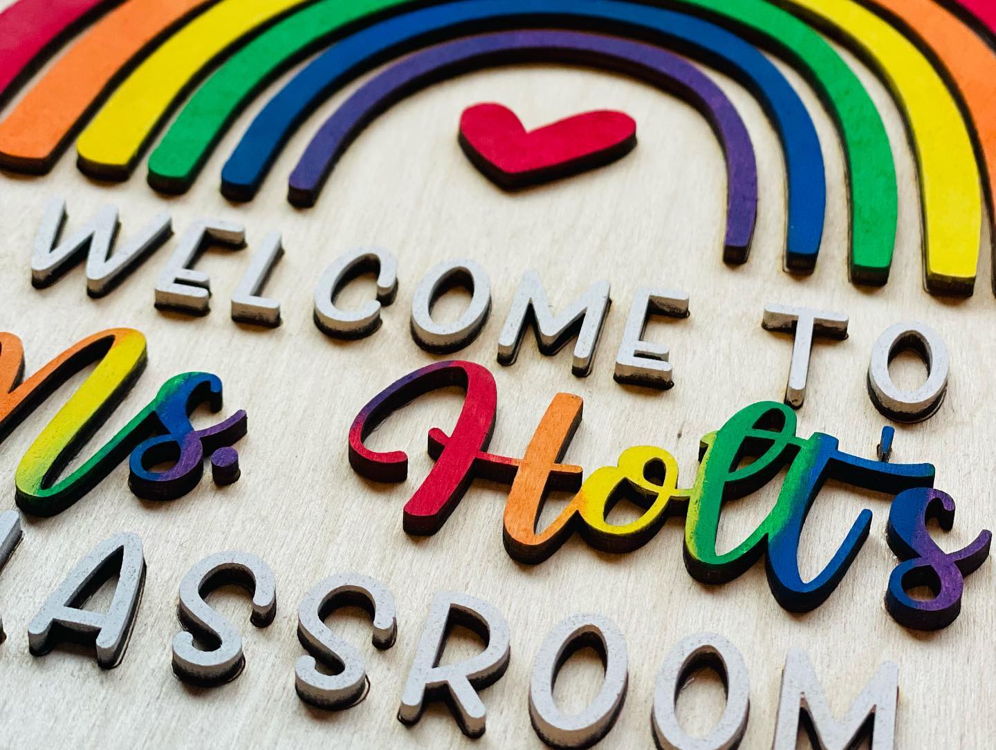 Teacher Rainbow Sign