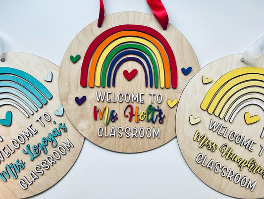 Teacher Rainbow Sign